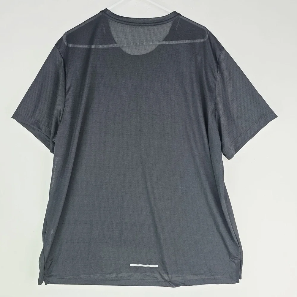 Nike Dri-FIT Miler‎ Men 2XL Short Sleeve Running Shirt Black Reflective AJ7565